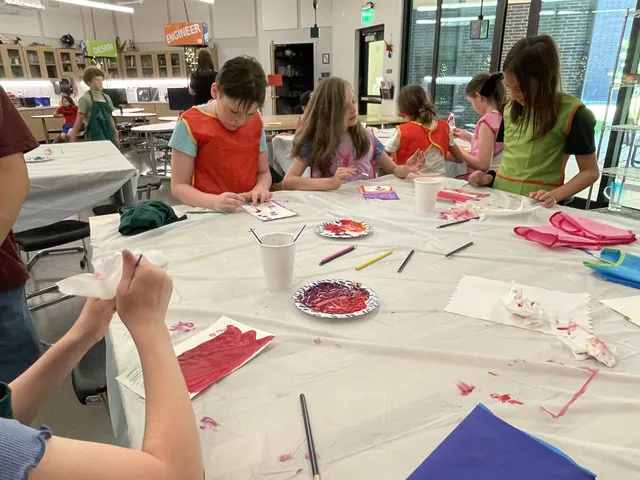 Students at a school science night