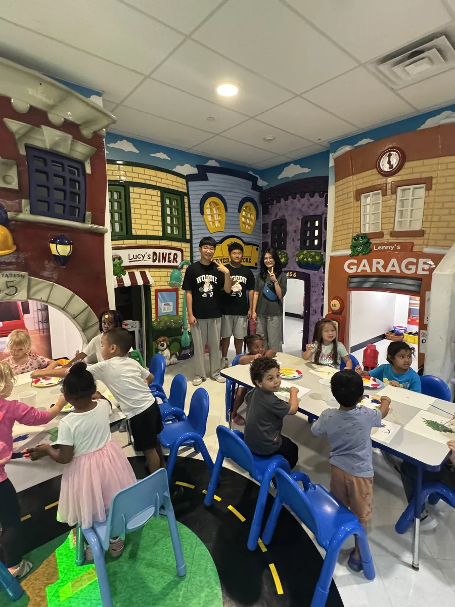 Students working with a STEM-in-a-Box kit